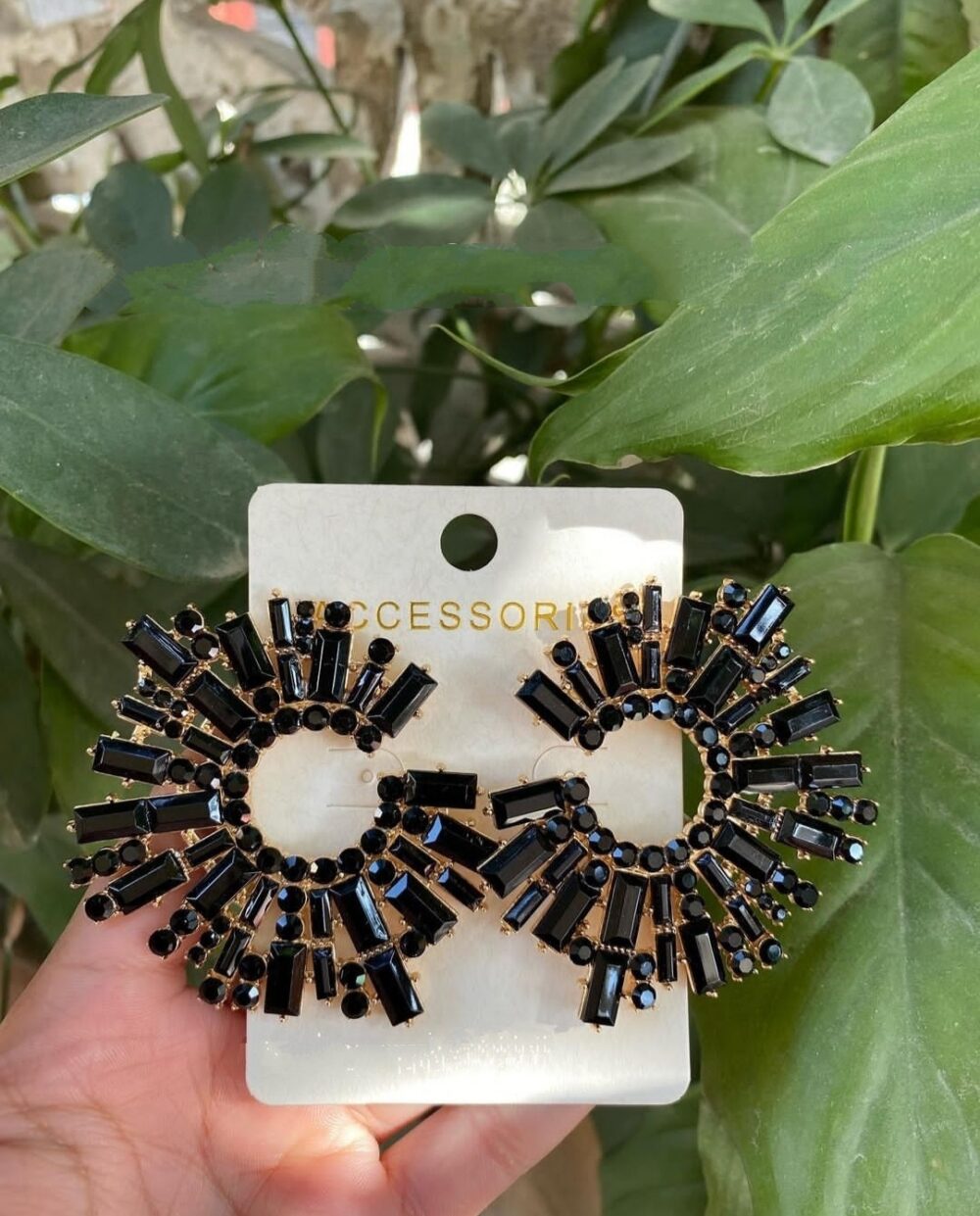 Black Luxury Disc Earings