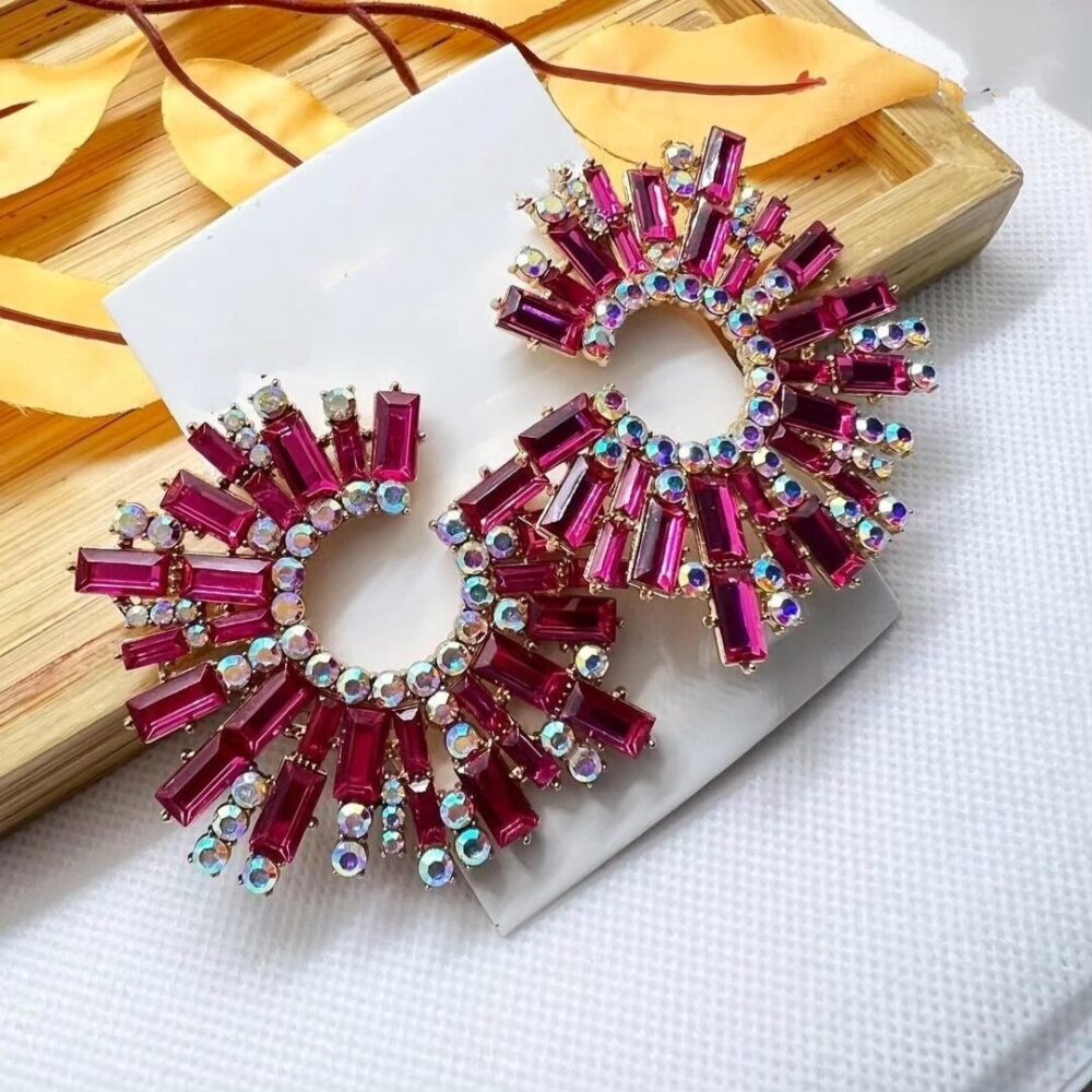 Red Rose Luxury Disc Earings