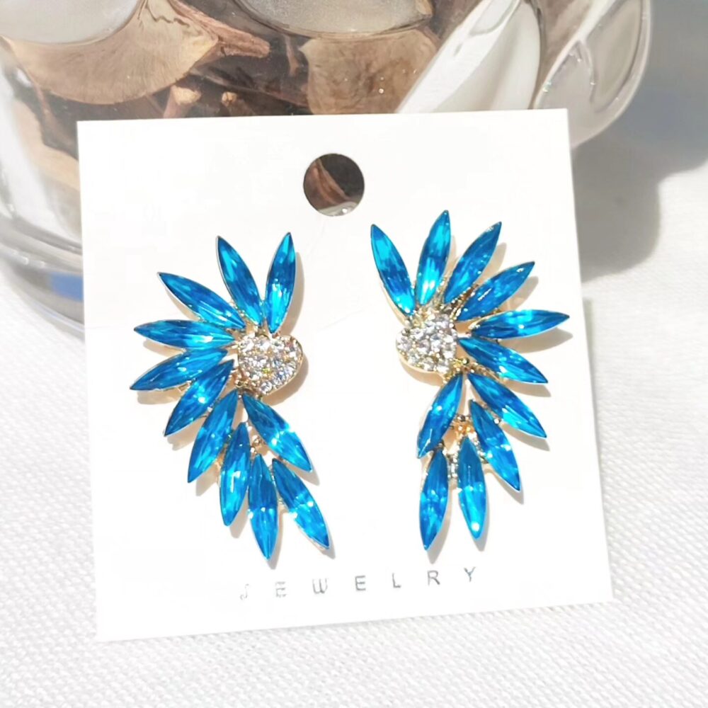 Blue Crystal Peacock Earings