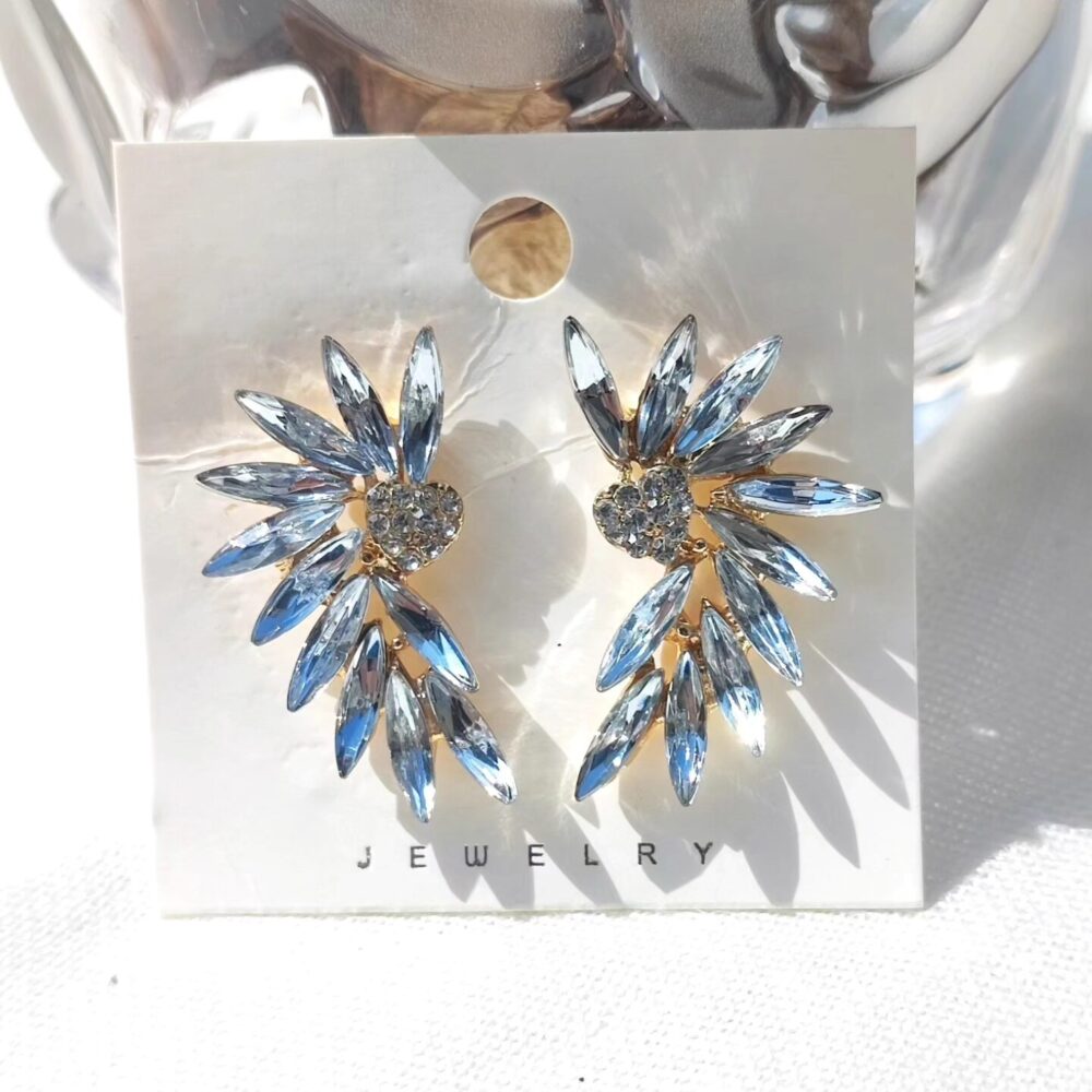 Silver Crystal Peacock Earings