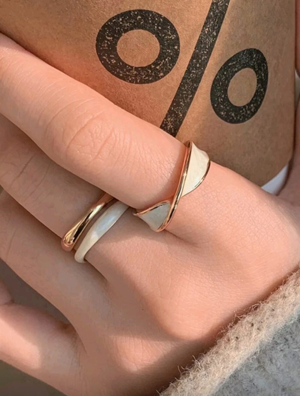 2 pieces Metal Ring Set