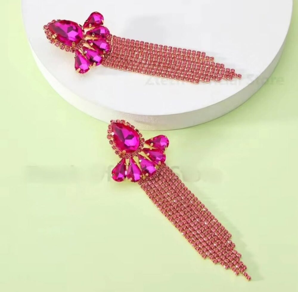 Red Rose Diamond Long Tassels