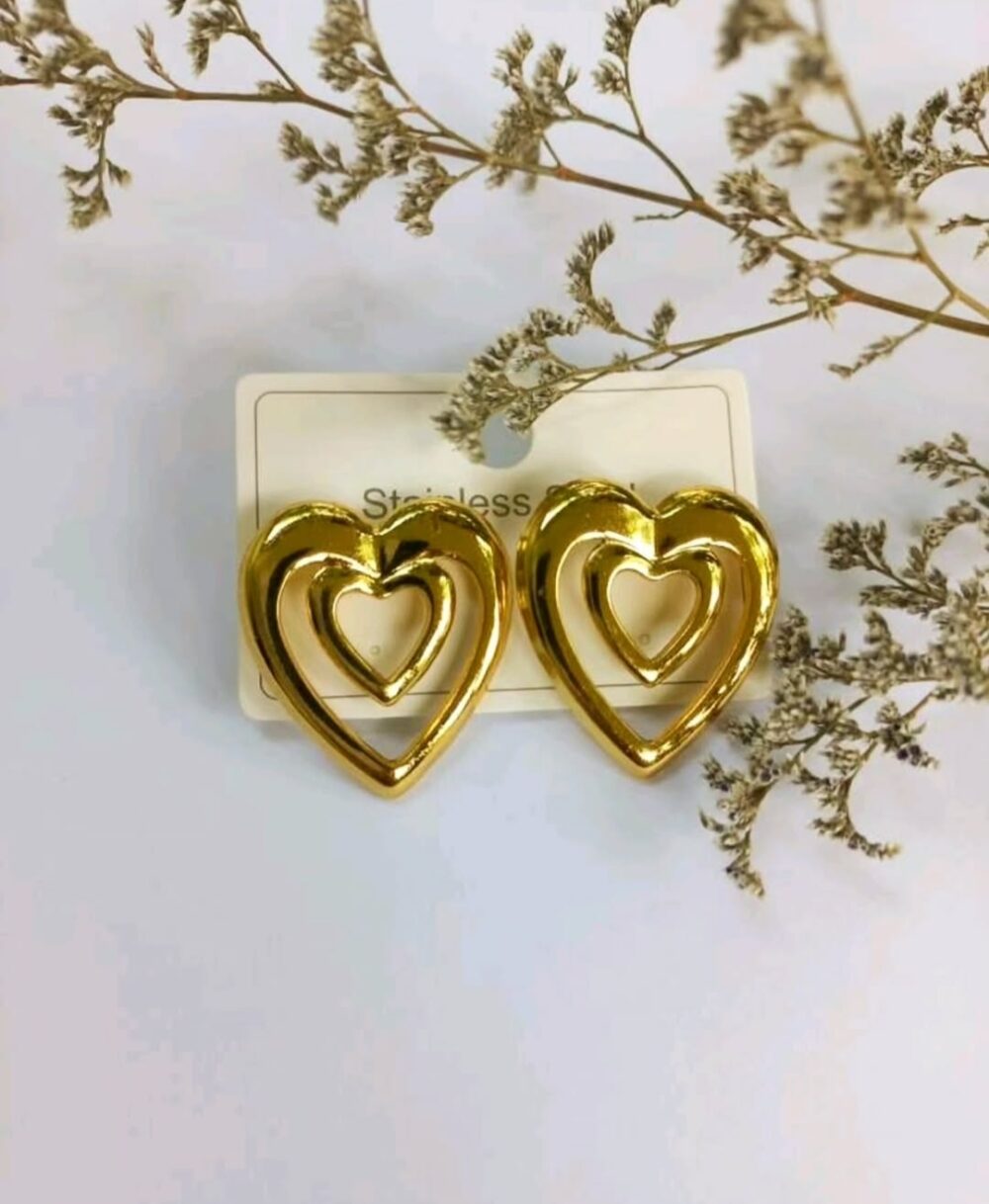 Heart Shaped Ear Studs