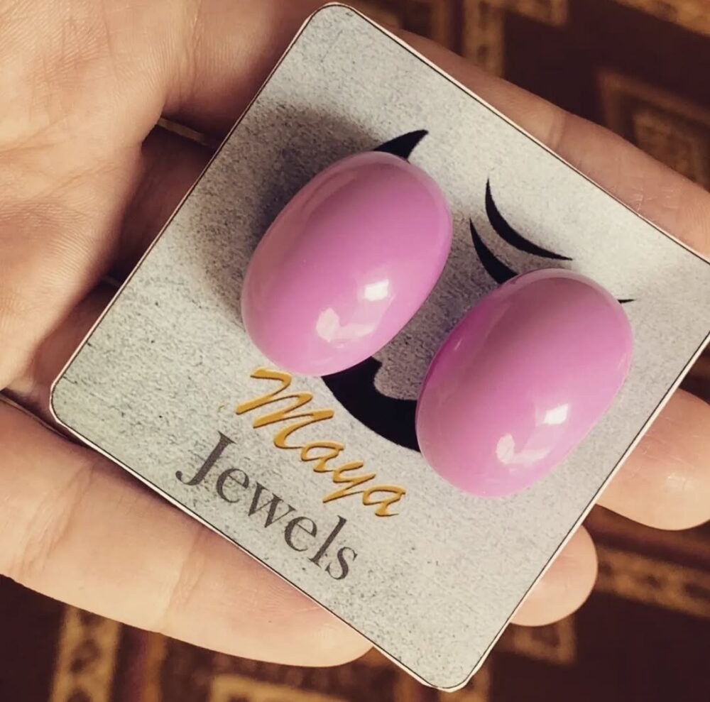 Purple Enamel Ear Studs