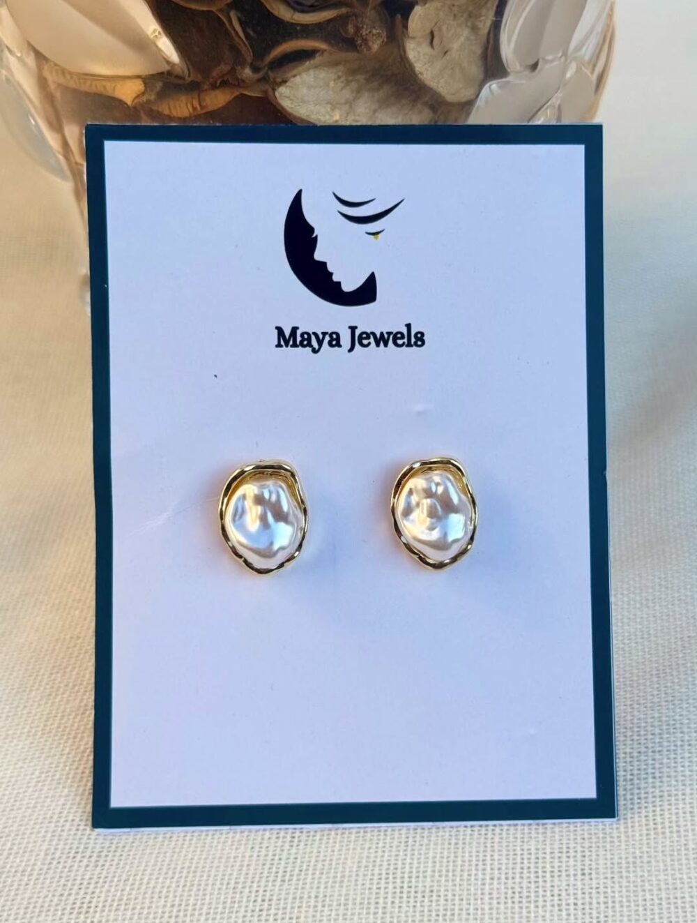 Faux Pearl Ear Studs