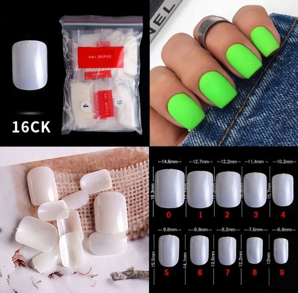 Natural Short Square Nails Tip