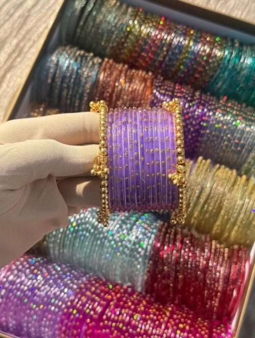 Lilac RainDrop Kashmiri Ghongro Bangles