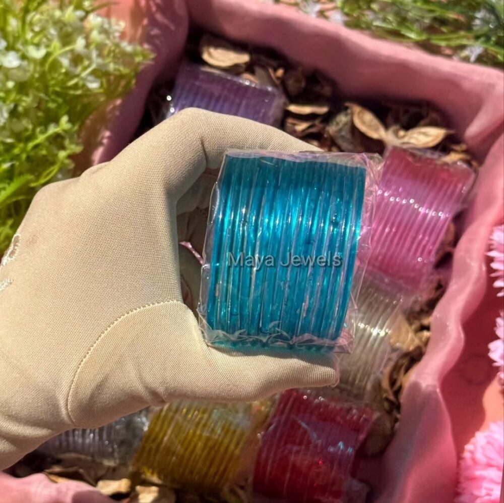 Sea Blue Glossy Jelly Bangles
