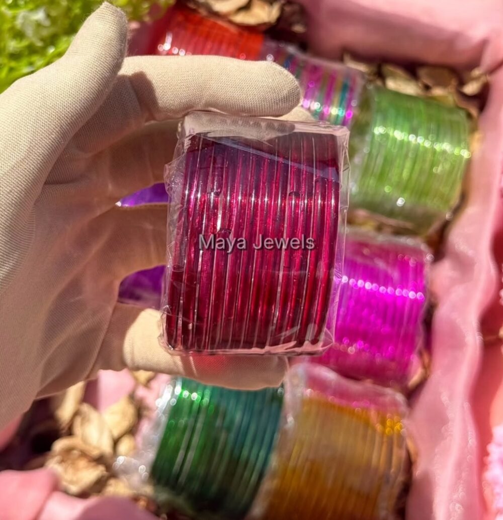 Maroon Glossy Jelly Bangles