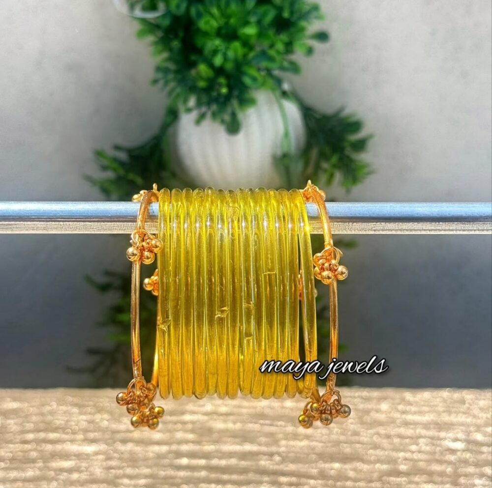 Yellow Jelly Bangles Golden Ghongroo