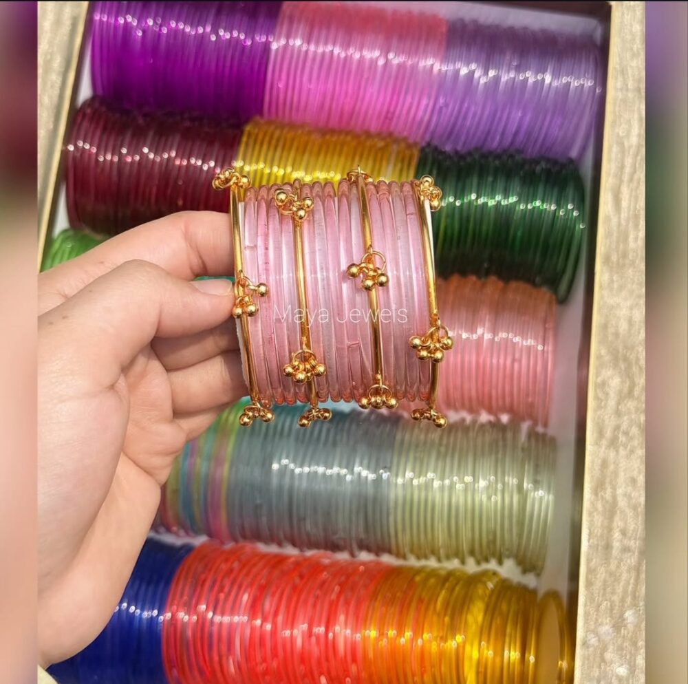 Peach Jelly Bangles Golden Ghongroo