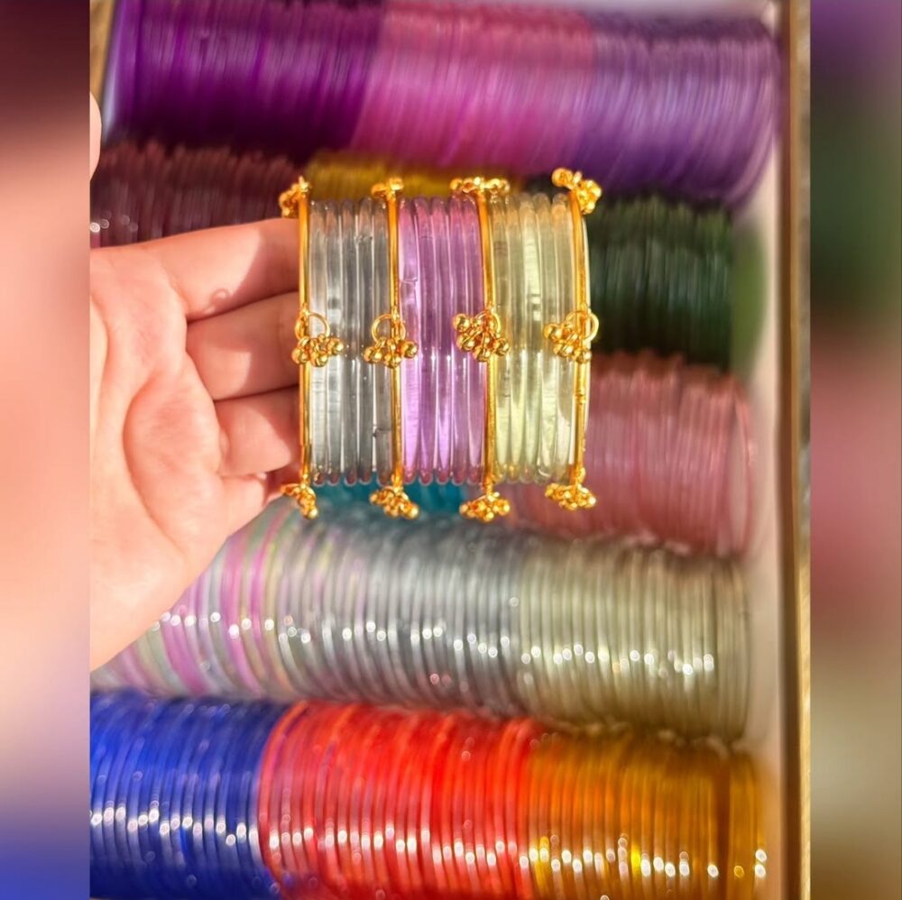 Pastel Colors Jelly Bangles Golden Ghongroo